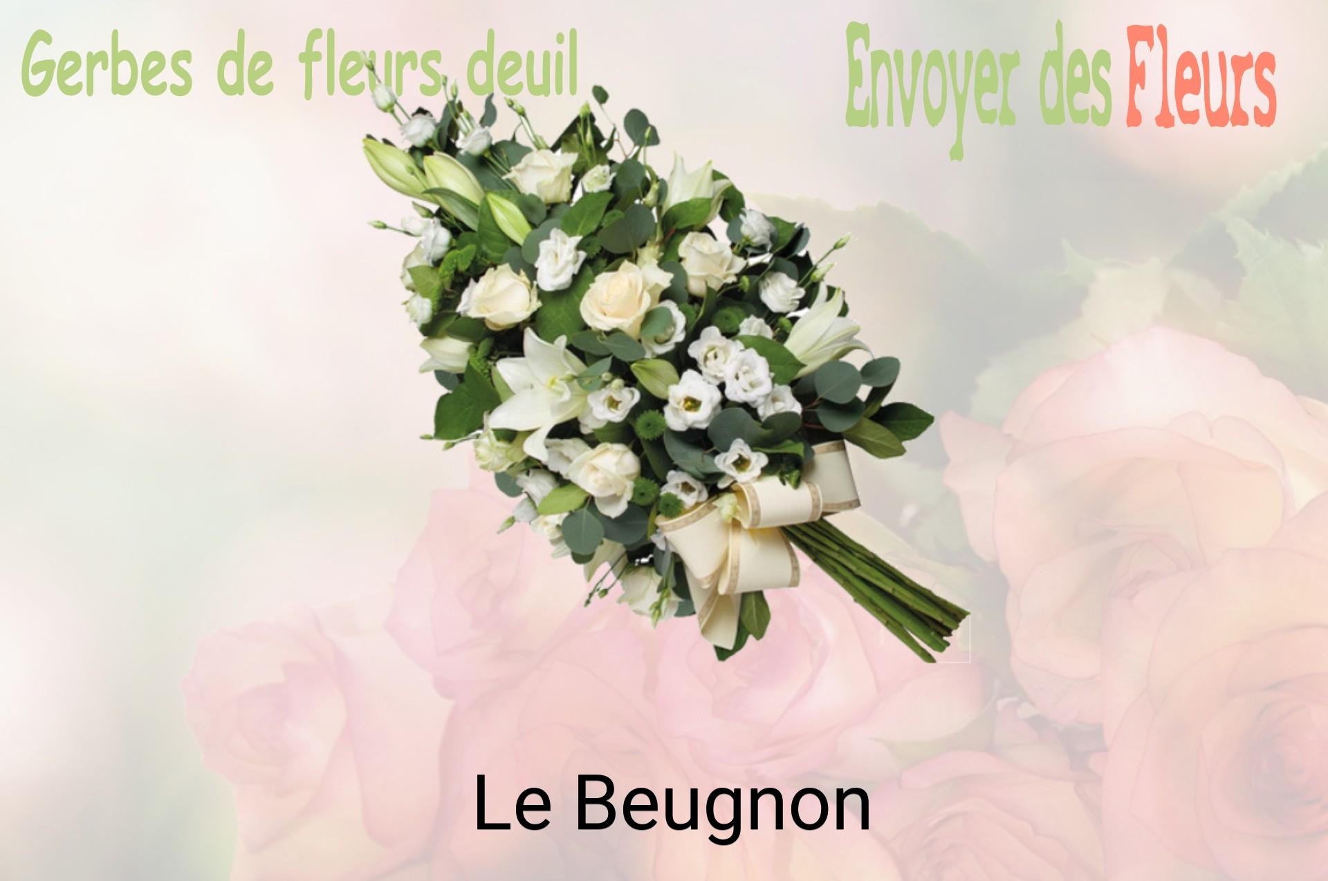 Gerbe de fleurs de deuil livrée à Le Beugnon